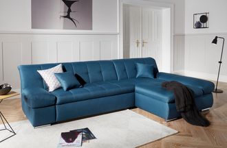 Domo Collection Ecksofa »Mona L-Form« wahlweise mit Bettfunktion