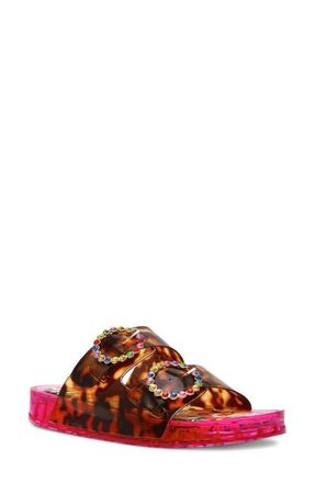 Betsey Johnson Landin Two-Strap Jelly Sandal in Tortoise at Nordstrom, Size 7