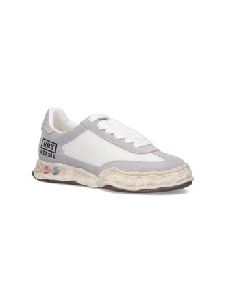 Miharayasuhiro Mixed-Material Low-Top Sneaker - White
