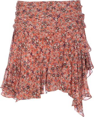 Isabel Marant Minigonna con ruches - Arancione