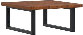 vidaXL Basin Shelf Wall Mounted Steel and Solid Wood Oak Vidaxl