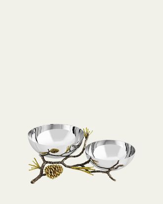 Michael Aram Pine Cone Double Bowl