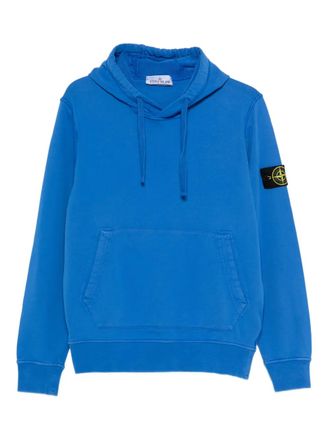 Stone Island logo-patch hoodie - Blauw