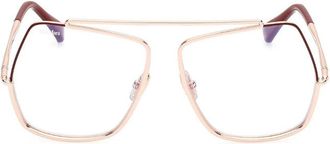 Max Mara MM5118028 Square Full Rim Metal Eyeglasses - Rose gold