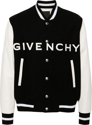 Givenchy Givenchy varsity jacket - men - Polyamide/CALFSKIN/Wool/Cupro/Polyester/Cotton - 50 - Black