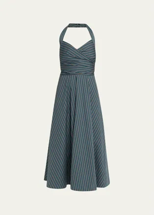 A.L.C. Magnolia Stripe Halter Midi Dress
