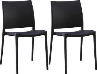 Clp Clp - Juego De 2 Sillas De Jard&iacute;n Meton Negro