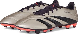 adidas Predator Club Flexible Ground Soccer Cleats Soccer Mens Shoes Platin Metallic/Aurora Black/Turbo : 12 D - Medium, Leather