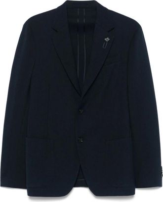 Lardini Blauwe Jas - Heren - Blazers - Blauw - XL - Katoen - Jassen