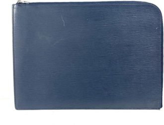 Louis Vuitton Blue Navy Blue Epi Leather Clutch Bag Pochette Pouch (Pre-Owned)