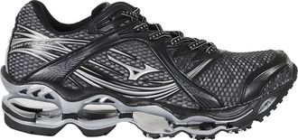 Mizuno Iron Gate Silver Black Mesh Leather Wave Prophecy 1 Sneakers