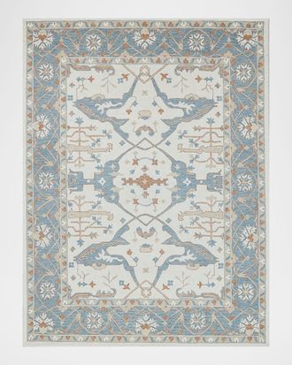 Exquisite Rugs Claremont Hand-Tufted Light Blue Oushak Rug, 6 x 9