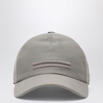 Ermenegildo Zegna Cappello da baseball taupe in cotone
