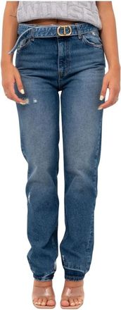 Twinset Jeans met riem - Dames - Slim Fit Jeans - Blauw - W31 - Katoen - Jeans