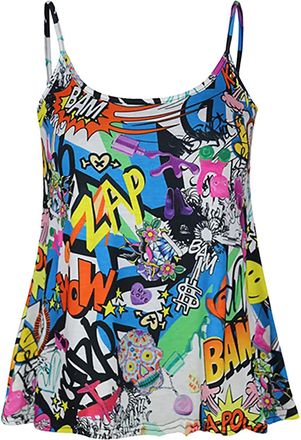 Purple Hanger Womens Tartan Check Printed Ladies Strappy Swing Flared Camisole Sleeveless Vest Top (24-26, Bang)