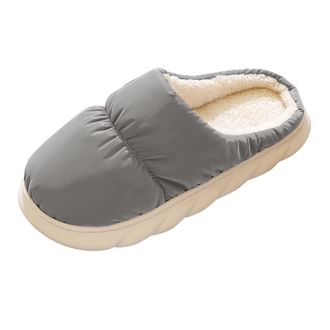 Generic 2026 Mens Slippers Men Winter Home Slides Christmas Antlers Print Thermal Casual Shoes (Grey, 6)