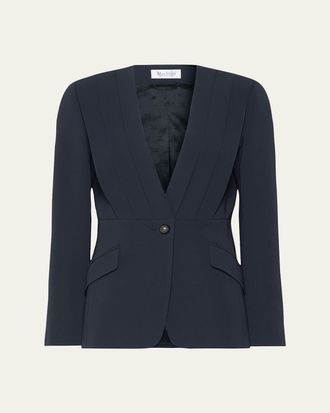 Max Mara Pleated Single-Breasted Jacket