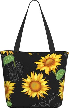 AOOEDM Hand Painted Sunflower Ladies Shopping Bag 13x11x7in.The Perfect ValentineS Day Gift.It Is The Best ValentineS Day Gift For Mom, Daughter, Wife,Etc