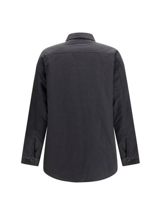 Maison Margiela Mens Wool-Blend Shirt Anthracite-Black Anthracite/black