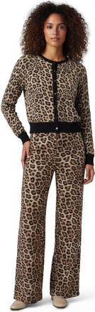 Lords of Harlech Leopard Womens Wool Wide-leg Pant in Leopard Brown at Nordstrom, Size 14