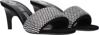Prada Womens Black Fabric Platform Sandals