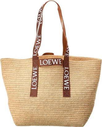 Loewe Fold Raffia Shopper Tote