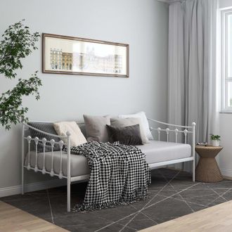 Berkfield Home Sofa Bed Frame White Metal 90x200 cm