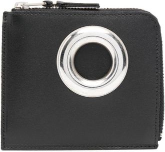 Comme Des Garçons eyelet-detail leather wallet - unisex - Calf Leather - One Size - Black
