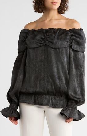Patrizia Luca Smoke Off the Shoulder Top in Black at Nordstrom Rack, Size X-Small