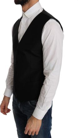 Dolce & Gabbana Polka Dot Wool Vest - Black