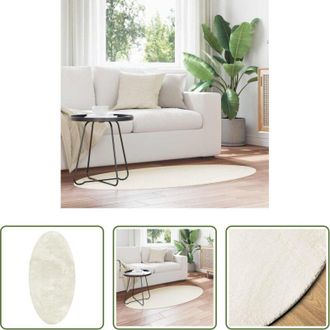 vidaXL Tappeto in poliestere - Tappeti per area Ovale HUARTE Crema 80 x 150 cm 100% Poliestere