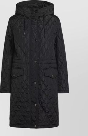 Burberry quilted nylon long hooded coat pockets
