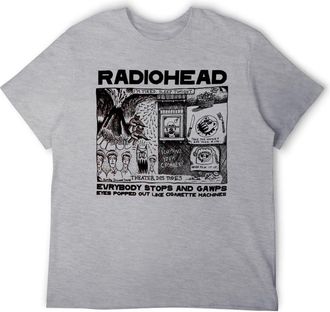 Generic Surreal Music Face Graphic Mens T-Shirt - Abstract Gaze Expression Art Tee Gray-Style S