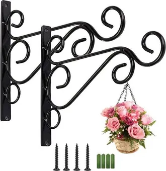 OEM Gancho Para Plantas, 2 Piezas, 26 Cm, Gancho De Pared, Colgador De Plantas, Gancho De Pared, Faroles, Quemadores De Aceite, Negro