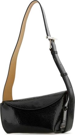 Alexander McQueen Zwarte leren Crossbody Sling Tas - Heren - Schoudertassen - Zwart - ONE Size - Tassen