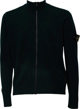 Stone Island High Collar Zip Cardigan - Heren - Vesten - Groen - XL - Truien & Vesten