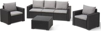 Keter California 5 Seater Outdoor Garden Furniture Lounge set- Graphite