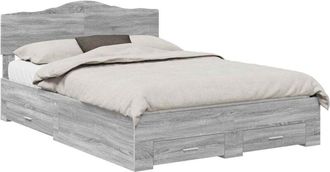 vidaXL Estructura De Cama Con Cabecera Gris Sonoma 160 X 200 Cm Vidaxl