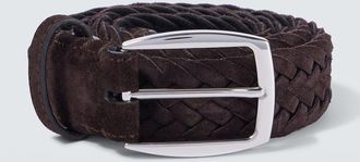 Brioni Braided suede belt