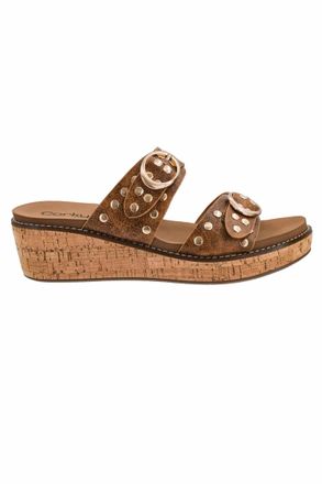 Corkys Footwear WomenS Told You So Wedge Sandal In Cognac Distressed