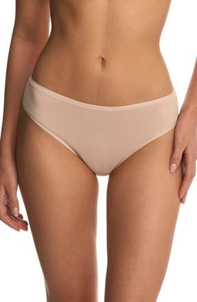 Natori Bliss Bare Stretch Cotton Thong in Light Mocha at Nordstrom, Size Xx-Large