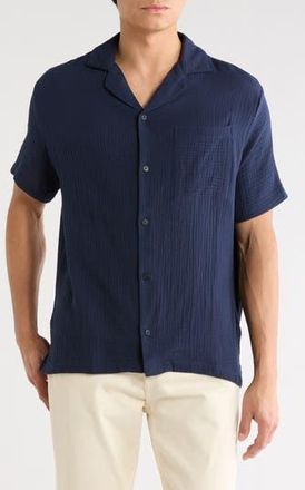Joe's Gauze Camp Shirt in Navy at Nordstrom Rack, Size Xx-Large