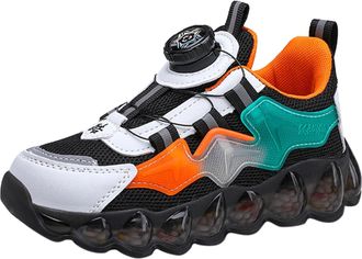 Generic Boys Spring Summer and Autumn Mesh Breathable Rotating Buckle Adjustable Shoelaces Medium and Large Childrens Casual Sports Shoes Boys Running Shoes S