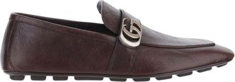 Gucci Dark Brown Distressed Leather Loafer