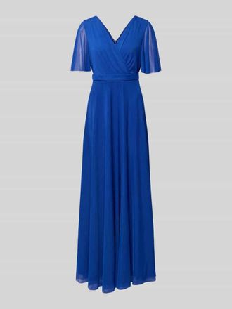 Christian Berg Cocktail Abendkleid mit V-Ausschnitt und Schmetterlings&auml;rmeln in Royal, Gr&ouml;&szlig;e 34