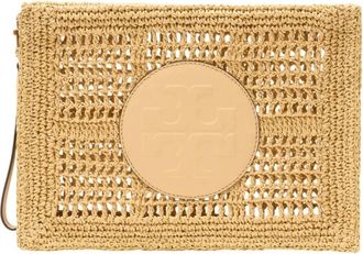 Tory Burch Tory Burch, Clutches, female, Beige, Size: ONE SIZE Ella Crochet Pouch