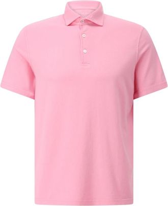 Fedeli Jersey Polo Shirt - Heren - Polos - Roze - S - Katoen - Tops