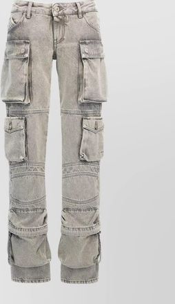 The Attico essie distressed cargo trousers with multiple pockets