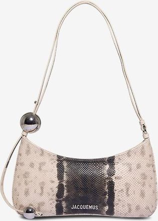 Jacquemus Schultertasche aus Leder in Pythonoptik Le Bisou Perle