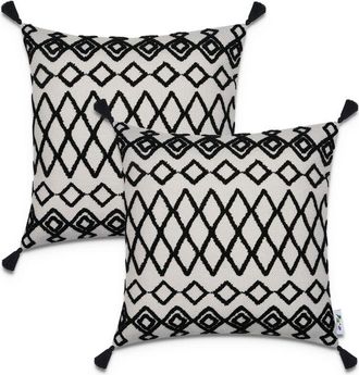 Paco Home Paco Home - Funda Coj&iacute;n Decoraci&oacute;n Motivo Escandinavo Juego 2 Fundas Sof&aacute; Decorativo 2pcs-set, Negro 4